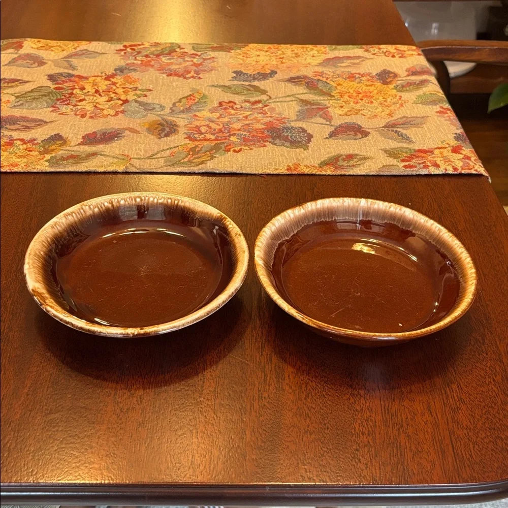 Mccoy Brown Drip Glaze Bowls Set of 2